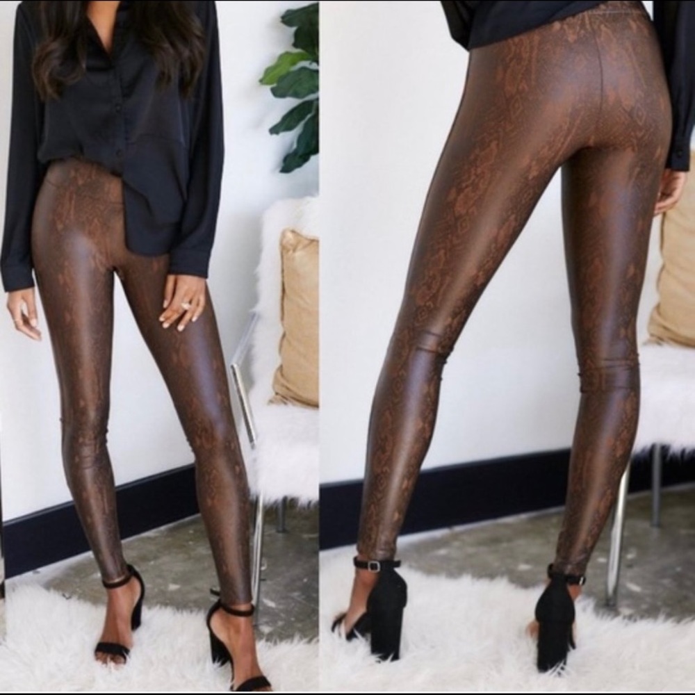 SPANK snake skin fauk leather leggings